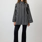 Camicia in viscosa a righe glitterate