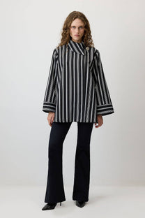 Camicia a righe con glitter