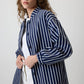 Giacca in gabardine a righe blu navy