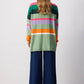 Tunica in maglia oversize a righe multicolor