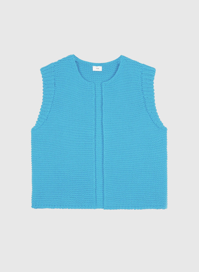 Gilet in maglia azzurro