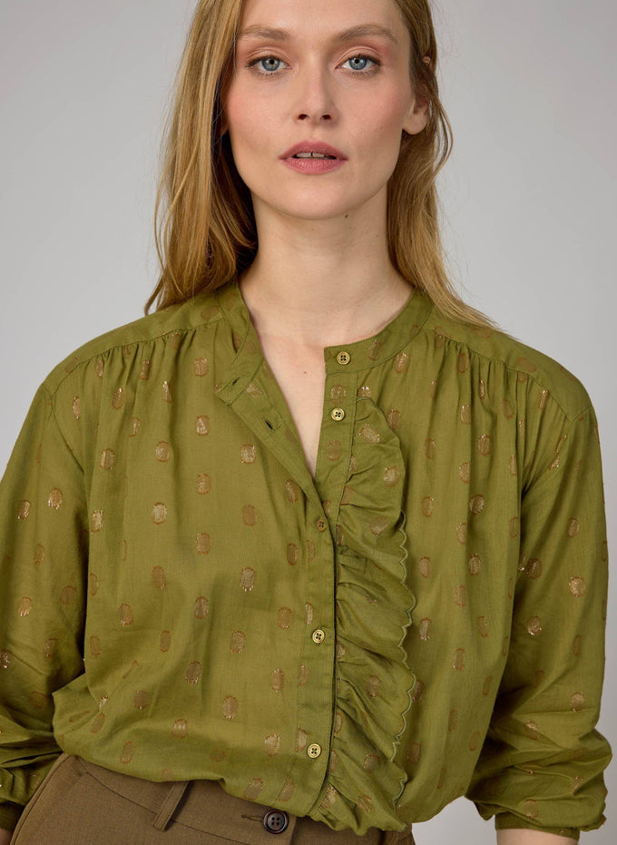 Camicia Sylvany Army con dettagli metallizzati