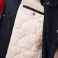 Parka corta blu scuro imbottita con cappuccio