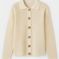 Cardigan traforato in cotone con colletto e bottoni