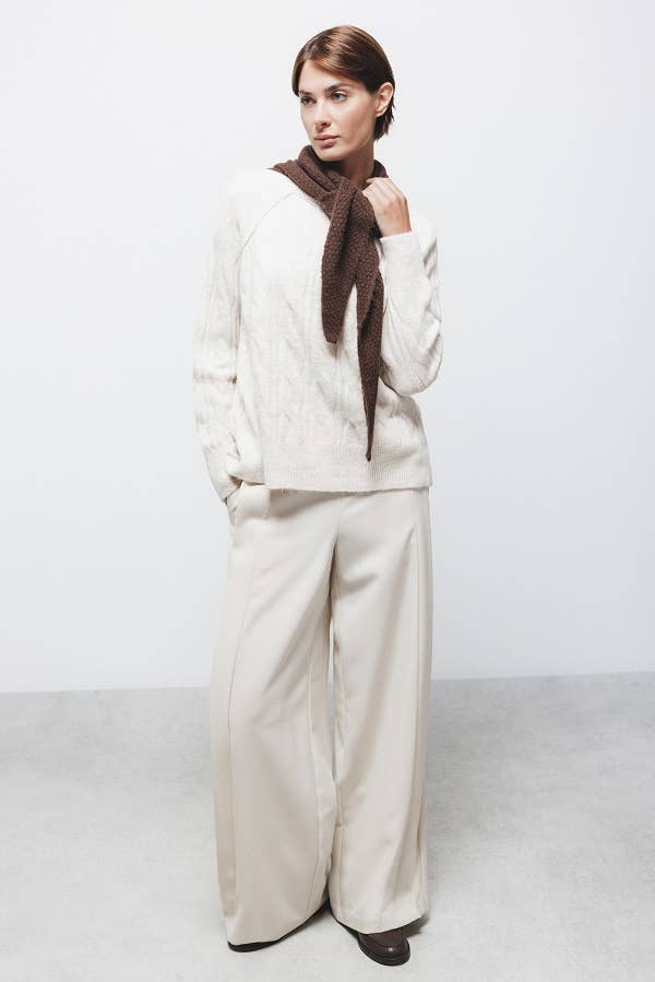 Maglione in maglia strutturata con maniche raglan