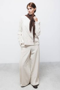 Maglione in maglia strutturata con maniche raglan