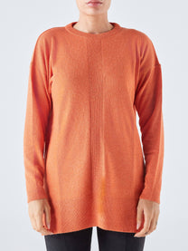 Maglia lunga a girocollo Nervo in misto lana e cashmere