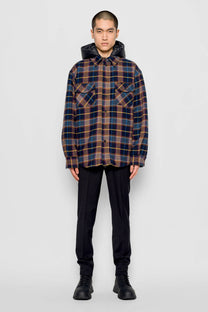 Giacca imbottita tartan con cappuccio rimovibile