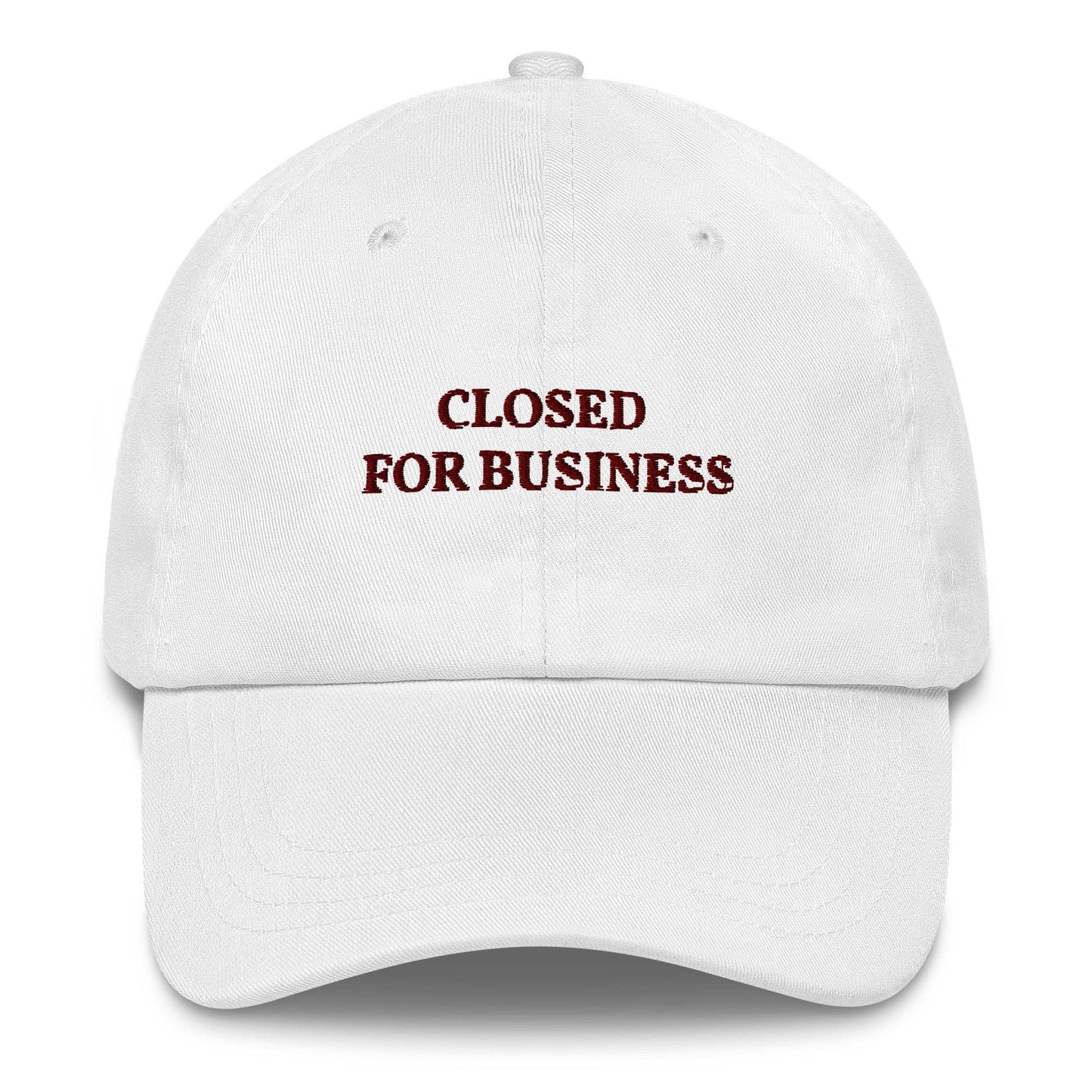 Cappellino da baseball ricamato "Closed for Business"