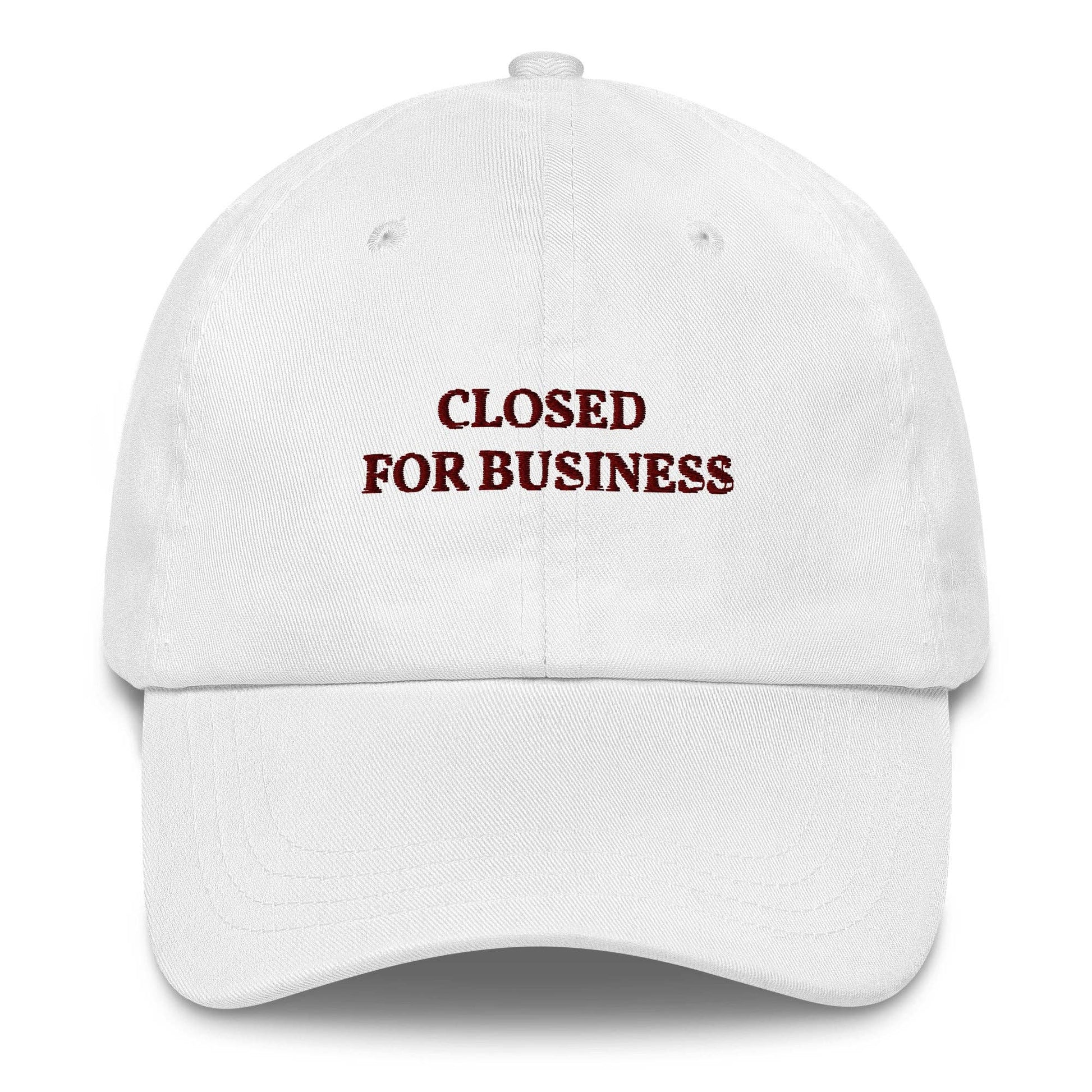 Cappellino da baseball ricamato "Closed for Business"
