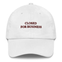 Cappellino da baseball ricamato "Closed for Business"