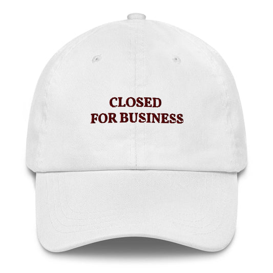 Cappellino da baseball ricamato "Closed for Business"