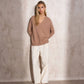 Maglione a maglia con scollo a V in viscosa con lurex