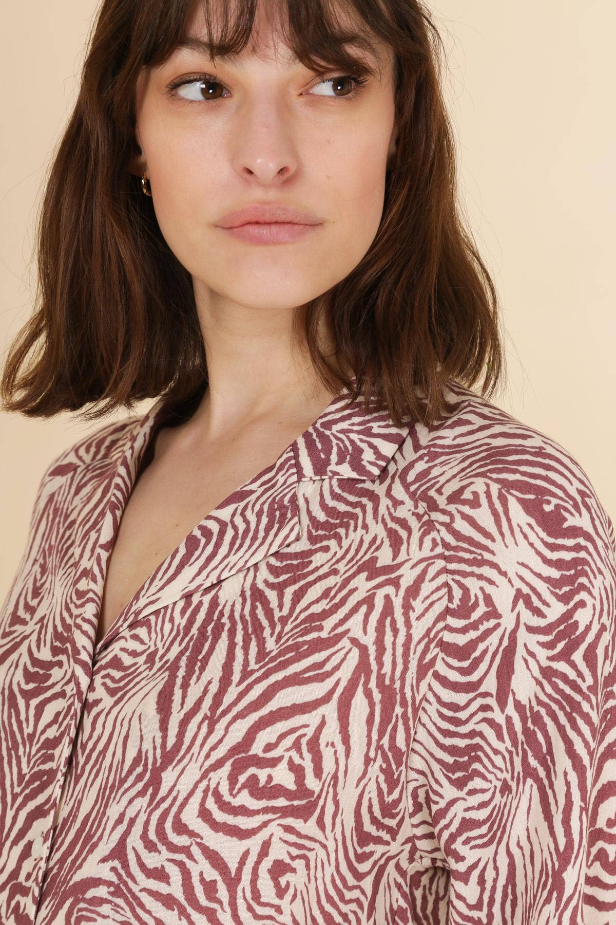 Blusa Clara a maniche corte con stampa zebrata