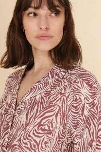Blusa Clara a maniche corte con stampa zebrata