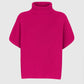 Maglione dolcevita oversize senza maniche fucsia