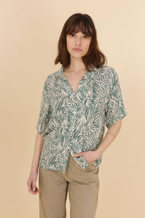 Blusa Clara a maniche corte con stampa zebrata