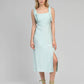 Abito midi Manta color celadon con spalline annodate