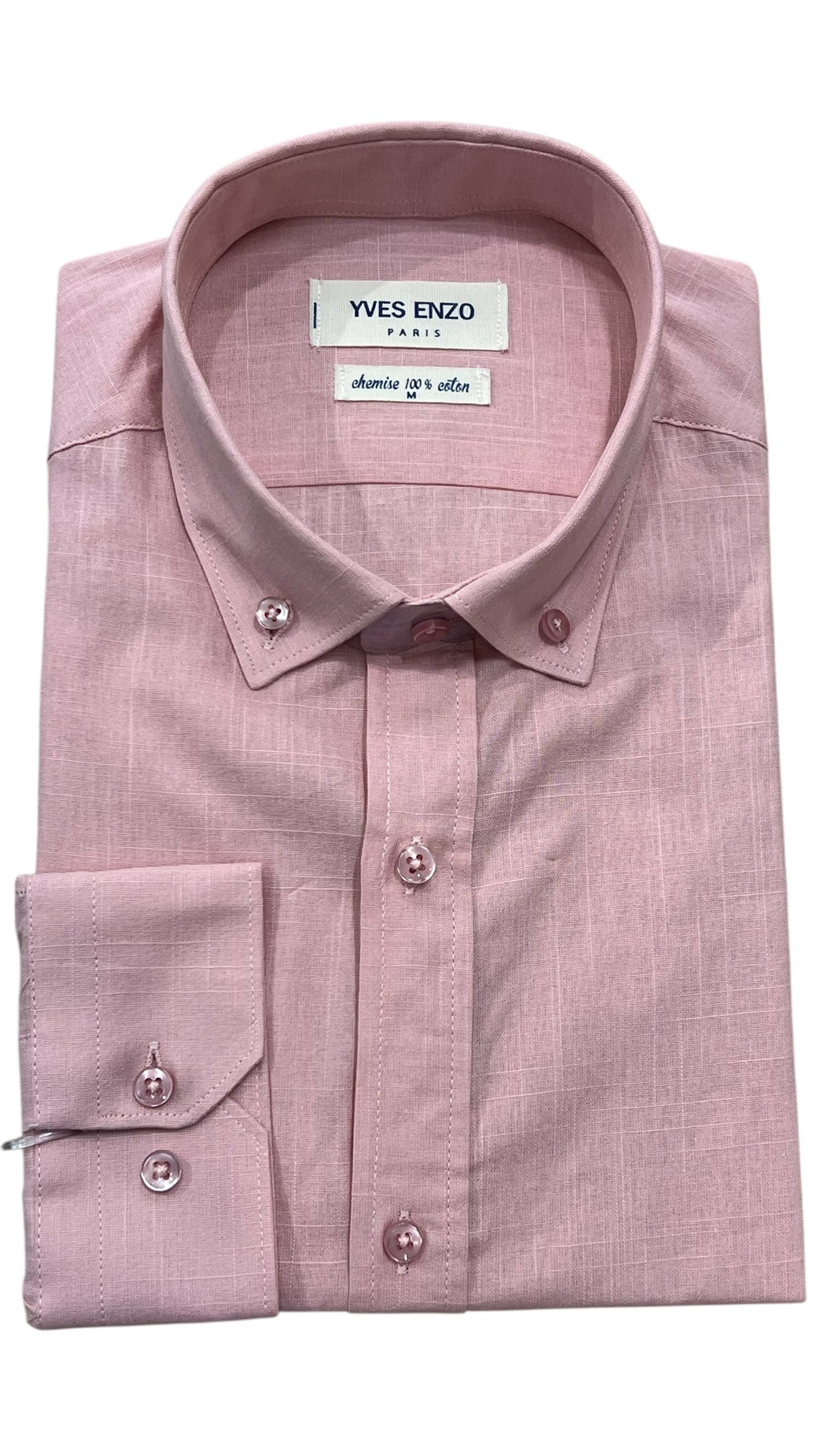 Camicia in voile di cotone rosa