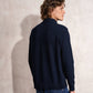 Maglione polo in cotone con mezza zip da uomo