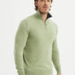Maglione in cotone con collo camionista verde