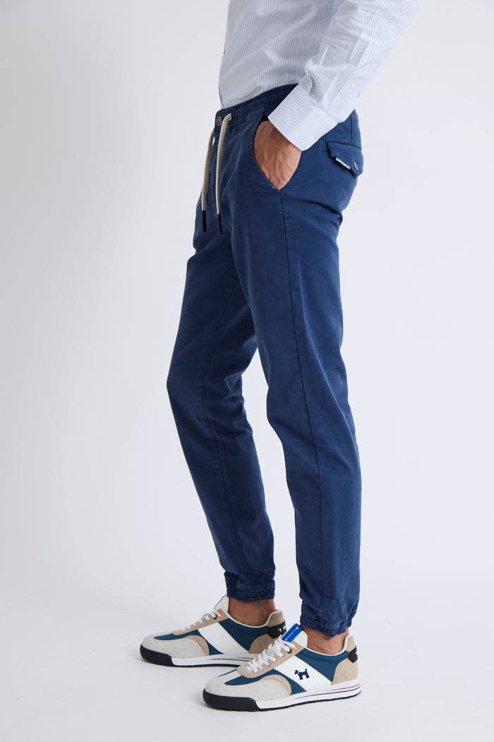 Pantaloni jogger con vita elastica e fondo con polsino