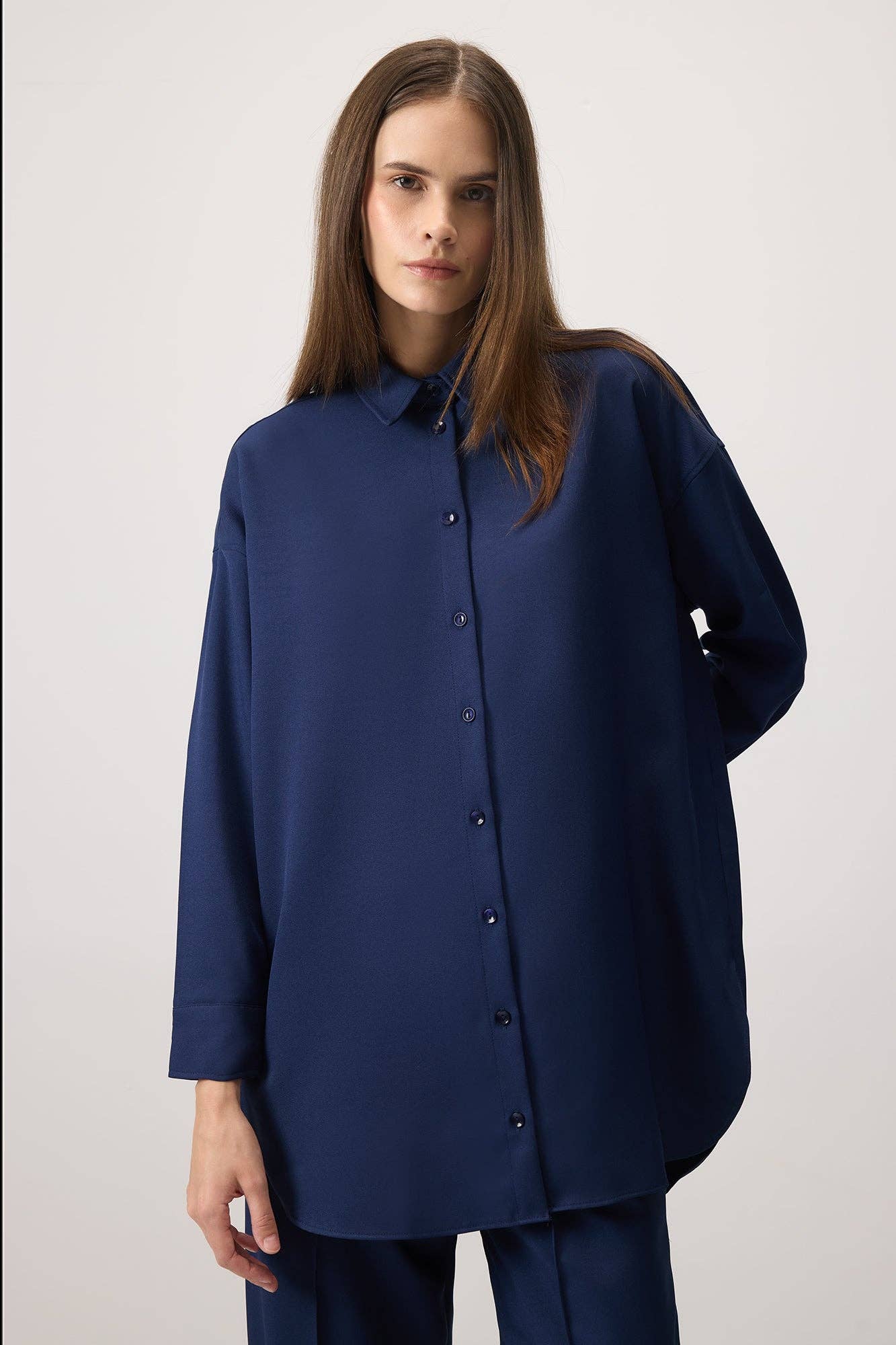 Camicia oversize comfort blu navy