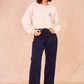 Pantaloni Parme in velluto a coste blu navy