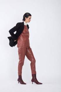 Pantaloni in pelle Napa