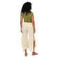 Pantaloni estivi asimmetrici in cotone crema