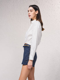 Camicia corta in cotone bianca