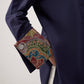Camicia blu navy con dettagli etnici