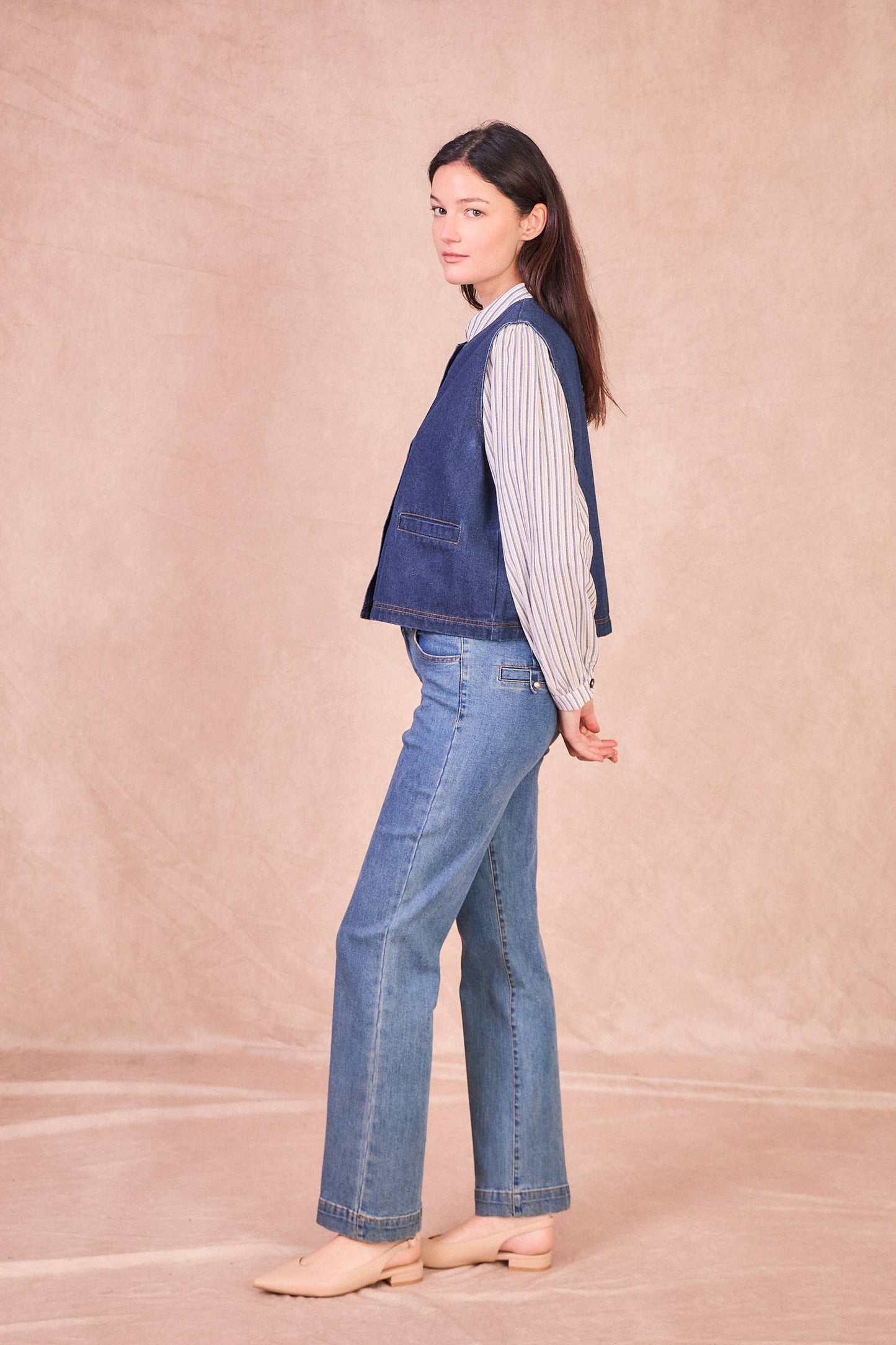 Gilet denim in cotone Imané