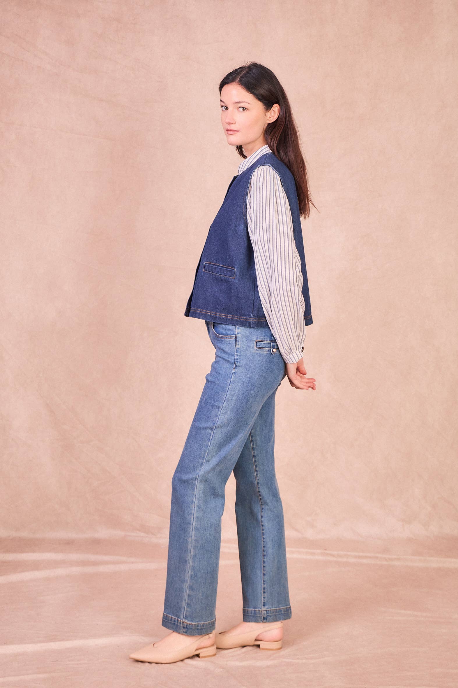 Gilet denim in cotone Imané