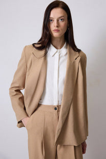 Blazer doppiopetto cammello relaxed fit