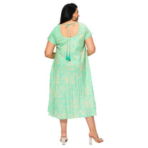 Vestito midi estivo boho in cotone con maniche corte