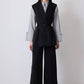 Set gilet doppiopetto con cintura e pantaloni a gamba larga