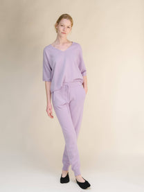 Pantaloni yoga in misto cashmere 3D knit