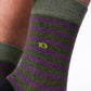 Calzini a righe in cotone pettinato verde e viola