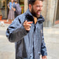 Giacca impermeabile unisex oversize nera con ricamo tigre
