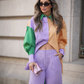 Camicia color block tre colori