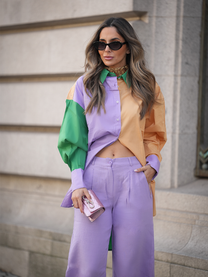 Camicia color block tre colori