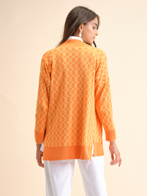 Cardigan aperto in rete di viscosa