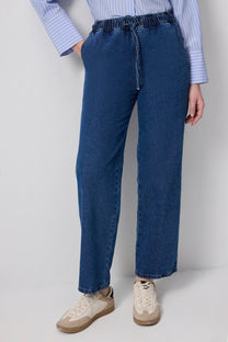 Pantaloni in denim con vita elasticizzata