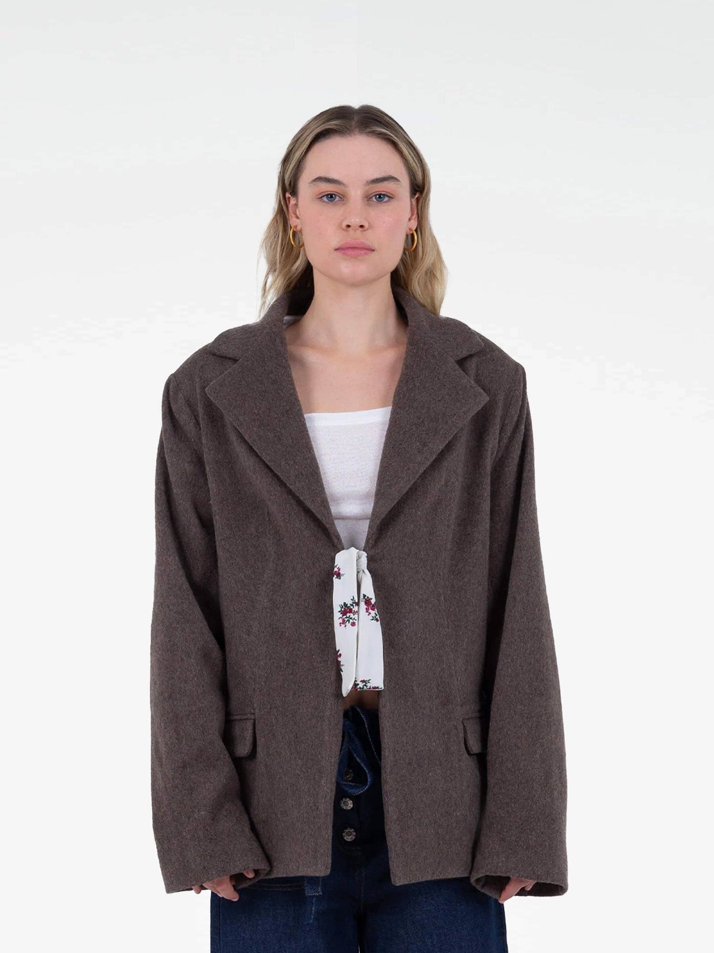 Blazer oversize in lana marrone Haven