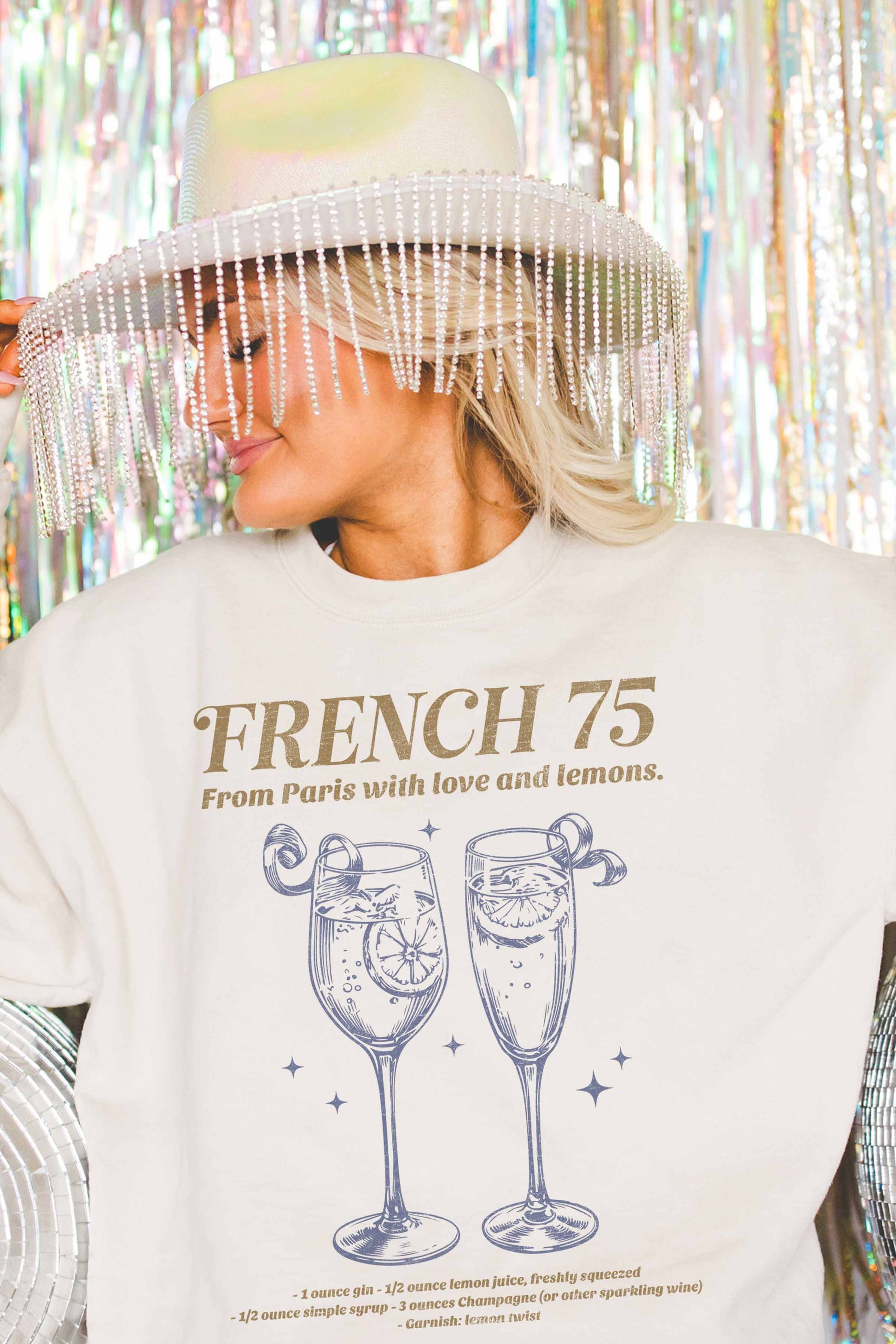 Felpa oversize con stampa French 75