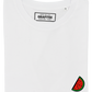 T-shirt bianca con anguria ricamata in cotone biologico