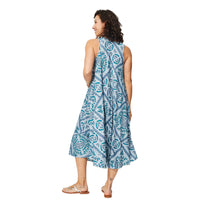 Abito estivo midi senza maniche con stampa boho