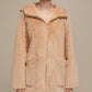 Cappotto in pile con cappuccio e zip