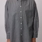 Camicia oversize a righe sottili in misto cotone